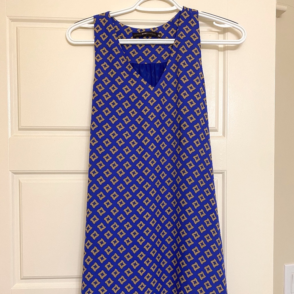Blue Patterned Mini Dress